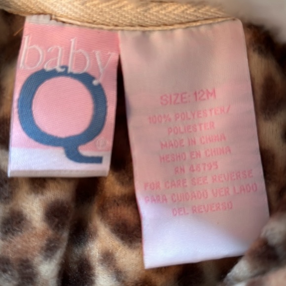 Baby Q leopard print jacket, size 12 mo, polyester, great condition. $25 - Picture 3 of 3